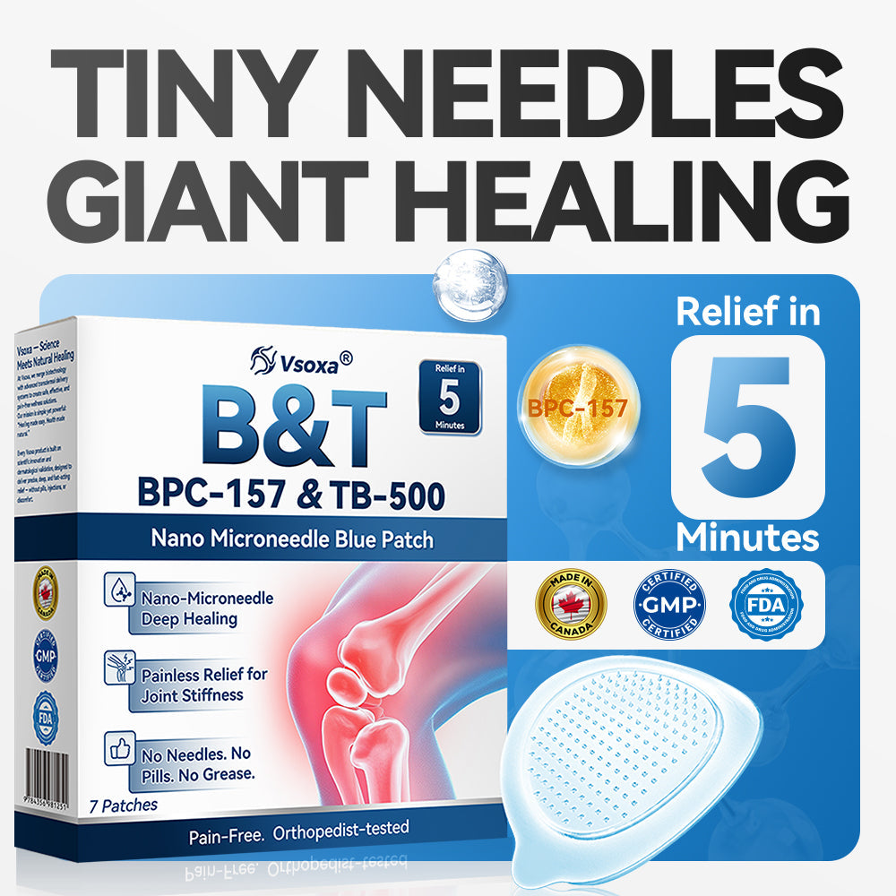 Regain Flexible Joints in Just 2 Weeks! 💪 𝑉𝑠𝑜𝑥𝑎® 𝐵&𝑇 (BPC-157 & TB-500) Nano Microneedle Patch 👨‍🔬 Dual-Peptide Pain Relief & Joint Repair | Repairs Arthritis, Rheumatism, Neuropathy & Sports Injuries | Fast-Acting · Non-Invasive · FDA-Grade Purity
