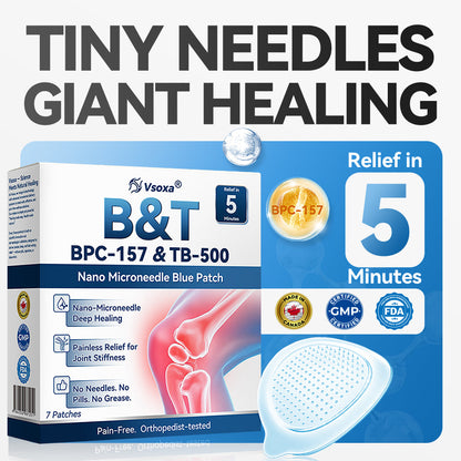 Regain Flexible Joints in Just 2 Weeks! 💪 𝑉𝑠𝑜𝑥𝑎® 𝐵&𝑇 (BPC-157 & TB-500) Nano Microneedle Patch 👨‍🔬 Dual-Peptide Pain Relief & Joint Repair | Repairs Arthritis, Rheumatism, Neuropathy & Sports Injuries | Fast-Acting · Non-Invasive · FDA-Grade Purity