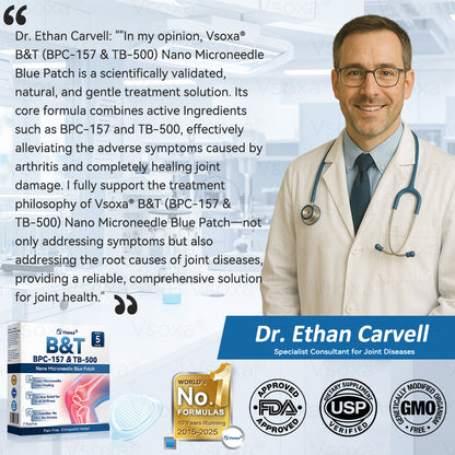 Regain Flexible Joints in Just 2 Weeks! 💪 𝑉𝑠𝑜𝑥𝑎® 𝐵&𝑇 (BPC-157 & TB-500) Nano Microneedle Patch 👨‍🔬 Dual-Peptide Pain Relief & Joint Repair | Repairs Arthritis, Rheumatism, Neuropathy & Sports Injuries | Fast-Acting · Non-Invasive · FDA-Grade Purity